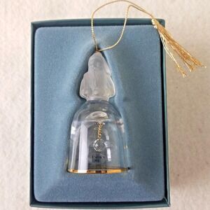 Lenox Crystal St.‎ Nicholas bell  Christmas Ornament Original Box 1989 gold trim